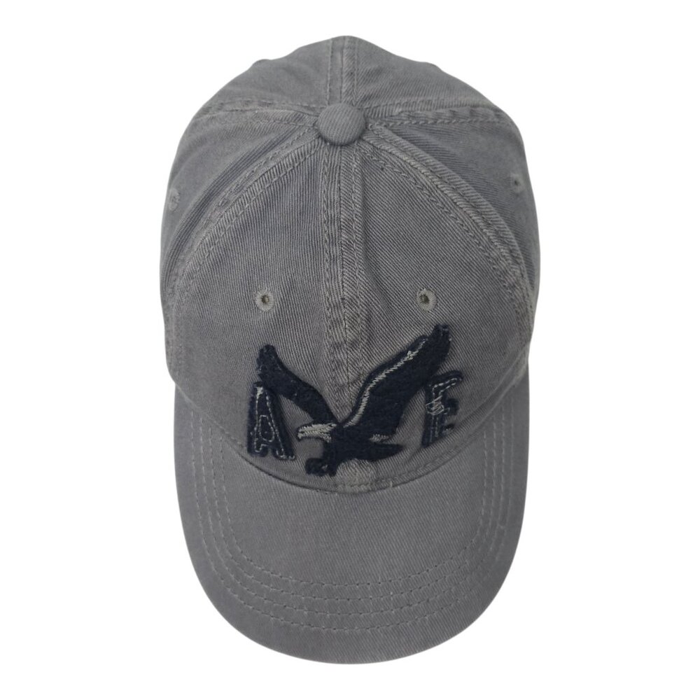 American Eagle AE Logo Dad Hat Fitted S/M Casual Streetwear Baseball Cap Gray - Picture 8 of 14